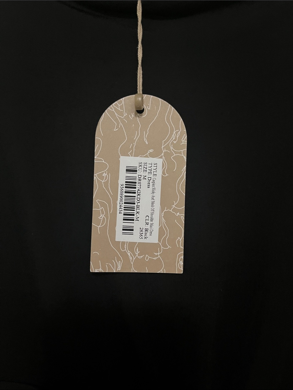 NWT Meshki Elegant Black Off-Shoulder Ruched Maxi Dress - Picture 9 of 10
